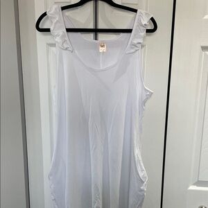 Smash + Tess White Ruffle-Shoulder Romper